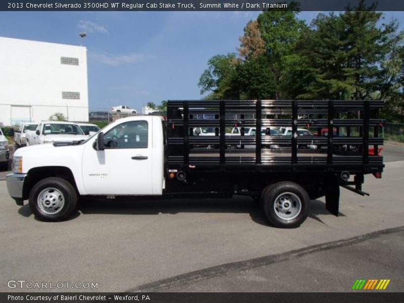 Summit White / Dark Titanium 2013 Chevrolet Silverado 3500HD WT Regular Cab Stake Truck