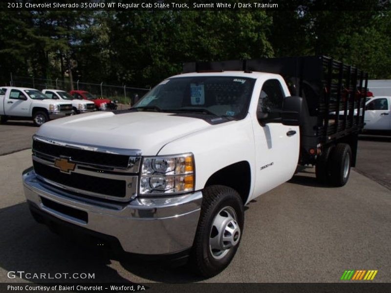 Summit White / Dark Titanium 2013 Chevrolet Silverado 3500HD WT Regular Cab Stake Truck