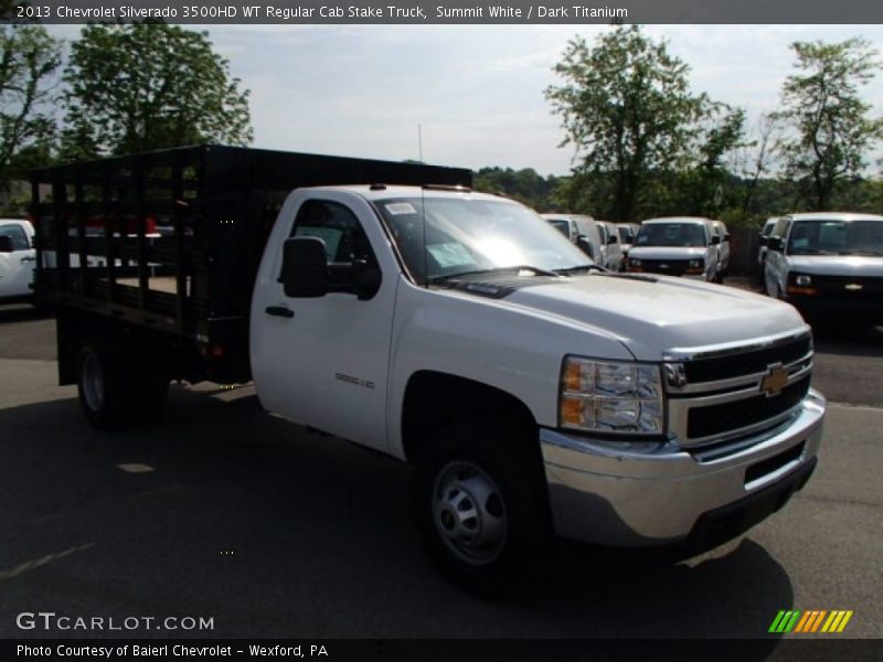 Summit White / Dark Titanium 2013 Chevrolet Silverado 3500HD WT Regular Cab Stake Truck