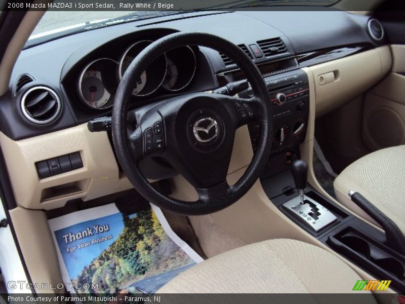 Rally White / Beige 2008 Mazda MAZDA3 i Sport Sedan