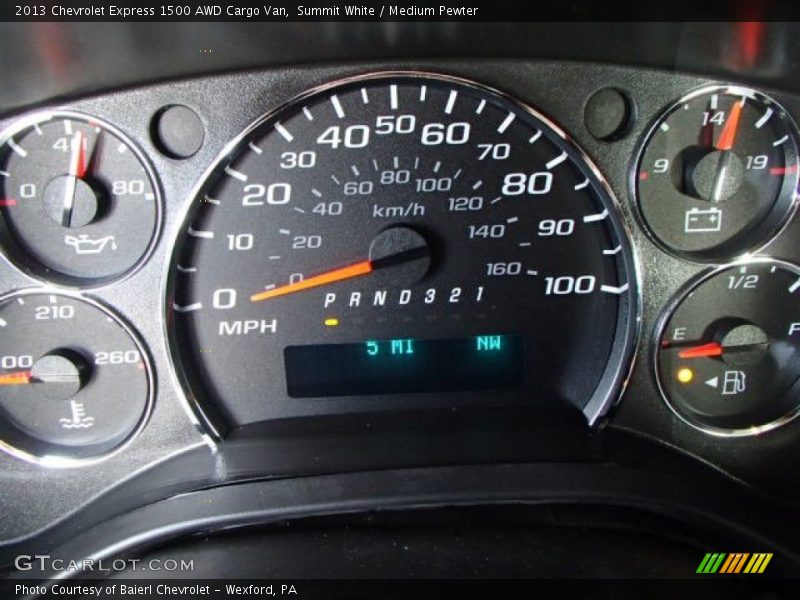  2013 Express 1500 AWD Cargo Van 1500 AWD Cargo Van Gauges