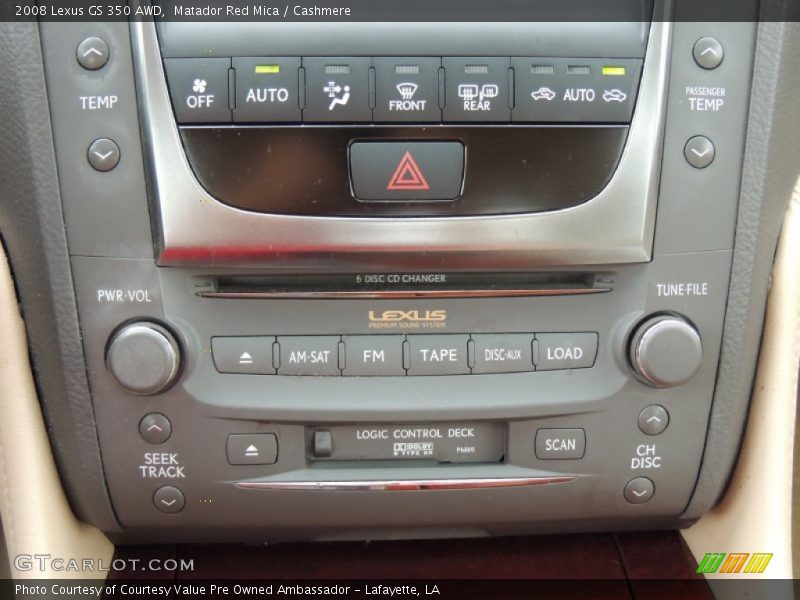 Controls of 2008 GS 350 AWD