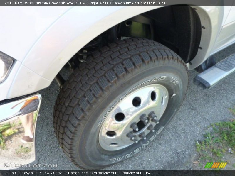 Bright White / Canyon Brown/Light Frost Beige 2013 Ram 3500 Laramie Crew Cab 4x4 Dually