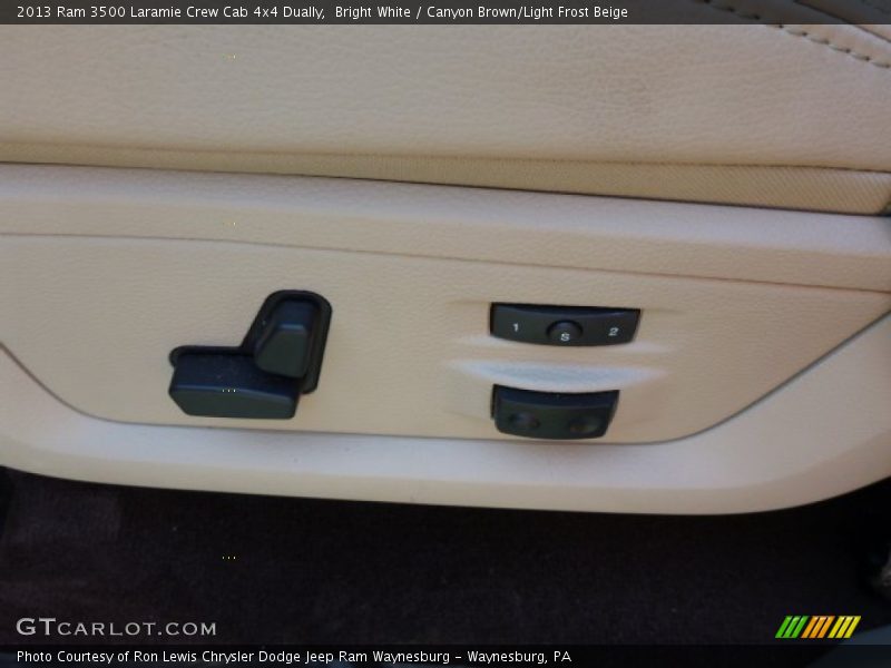 Bright White / Canyon Brown/Light Frost Beige 2013 Ram 3500 Laramie Crew Cab 4x4 Dually