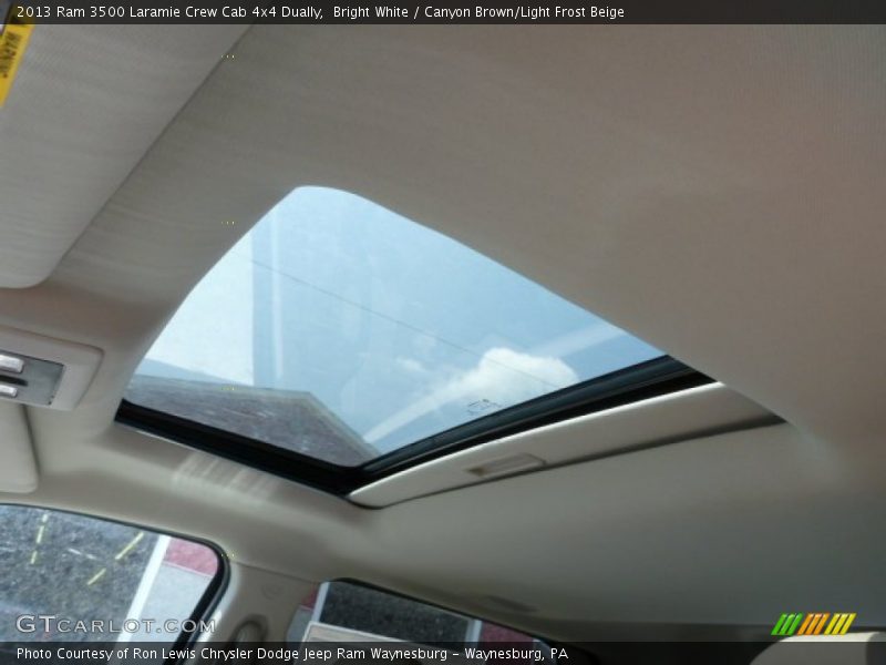 Bright White / Canyon Brown/Light Frost Beige 2013 Ram 3500 Laramie Crew Cab 4x4 Dually