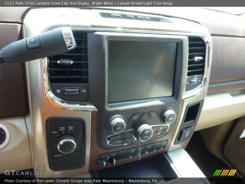 Bright White / Canyon Brown/Light Frost Beige 2013 Ram 3500 Laramie Crew Cab 4x4 Dually