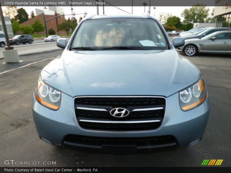Platinum Sage / Beige 2009 Hyundai Santa Fe Limited 4WD