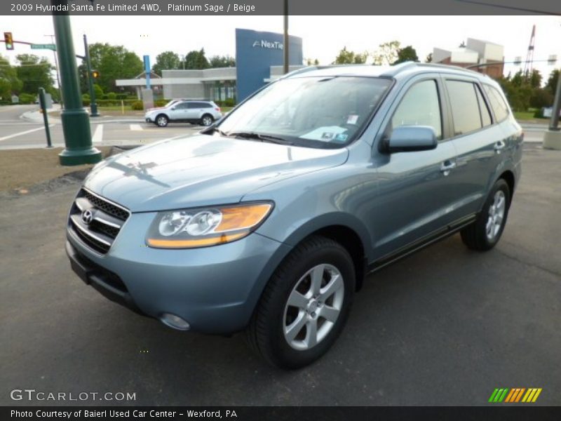Platinum Sage / Beige 2009 Hyundai Santa Fe Limited 4WD