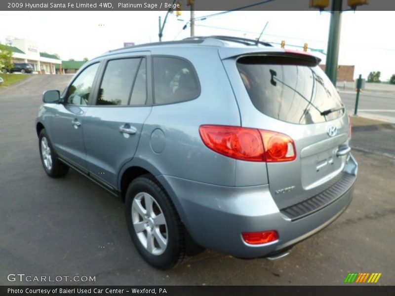 Platinum Sage / Beige 2009 Hyundai Santa Fe Limited 4WD