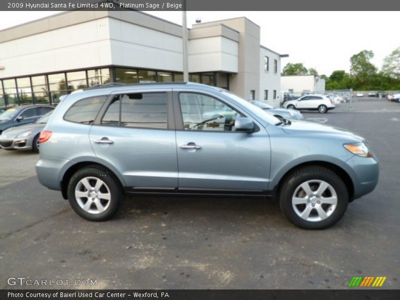 Platinum Sage / Beige 2009 Hyundai Santa Fe Limited 4WD