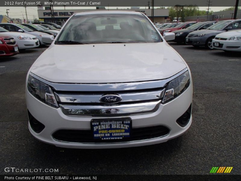 White Platinum Tri-Coat / Camel 2012 Ford Fusion SE