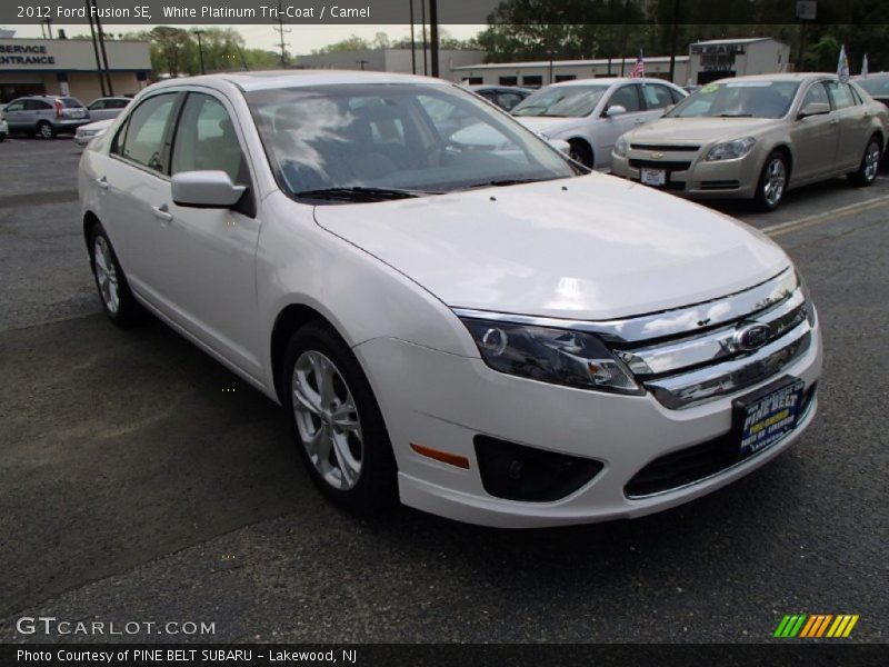 White Platinum Tri-Coat / Camel 2012 Ford Fusion SE
