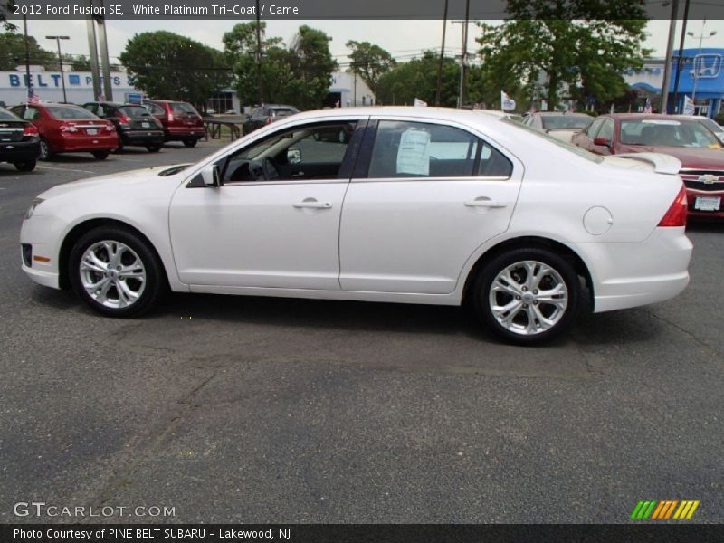 White Platinum Tri-Coat / Camel 2012 Ford Fusion SE