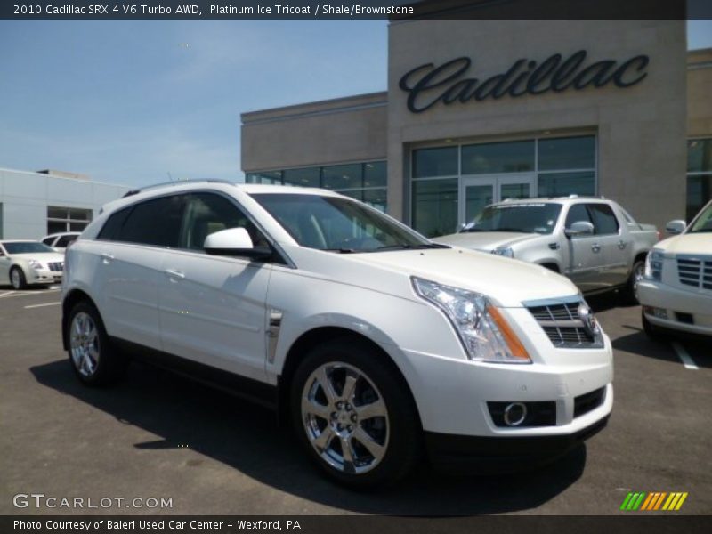 Platinum Ice Tricoat / Shale/Brownstone 2010 Cadillac SRX 4 V6 Turbo AWD