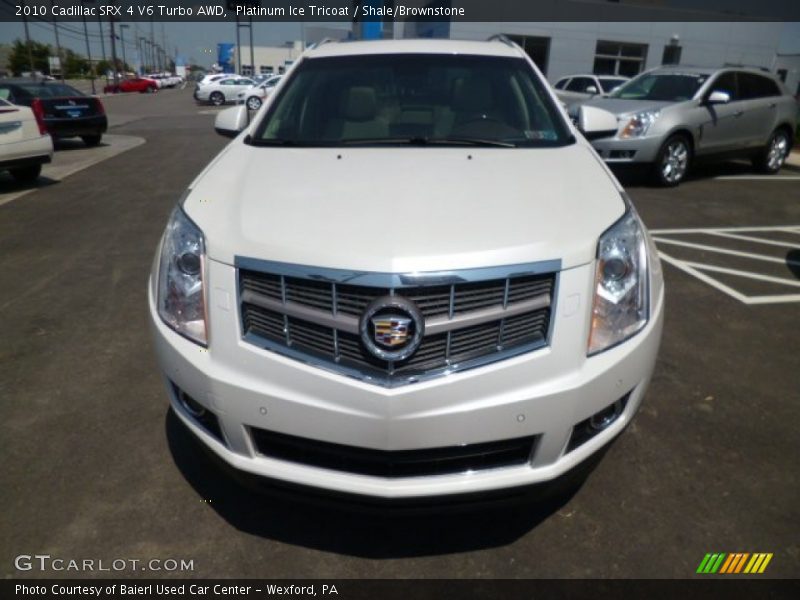 Platinum Ice Tricoat / Shale/Brownstone 2010 Cadillac SRX 4 V6 Turbo AWD