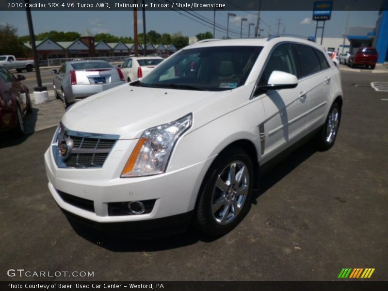 Platinum Ice Tricoat / Shale/Brownstone 2010 Cadillac SRX 4 V6 Turbo AWD