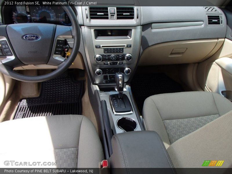 White Platinum Tri-Coat / Camel 2012 Ford Fusion SE