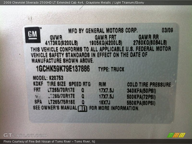 Graystone Metallic / Light Titanium/Ebony 2009 Chevrolet Silverado 2500HD LT Extended Cab 4x4
