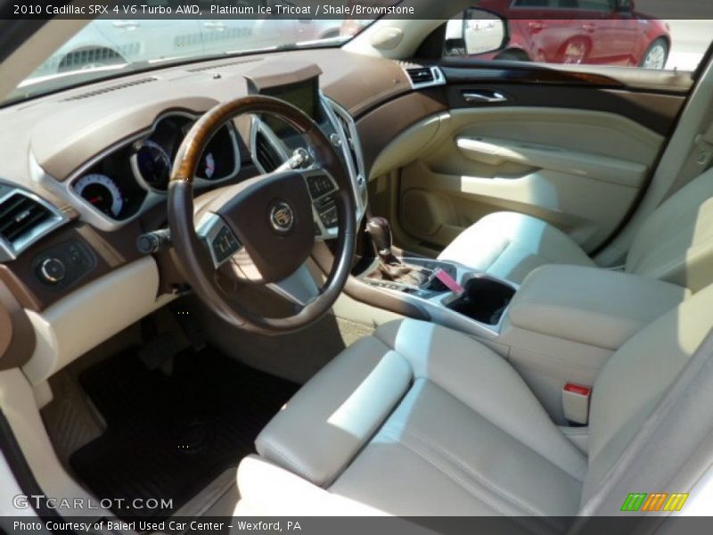 Platinum Ice Tricoat / Shale/Brownstone 2010 Cadillac SRX 4 V6 Turbo AWD