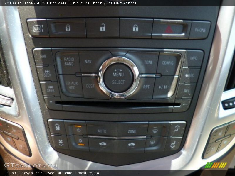 Platinum Ice Tricoat / Shale/Brownstone 2010 Cadillac SRX 4 V6 Turbo AWD