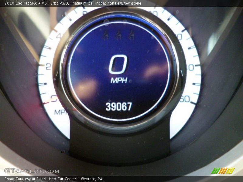 Platinum Ice Tricoat / Shale/Brownstone 2010 Cadillac SRX 4 V6 Turbo AWD