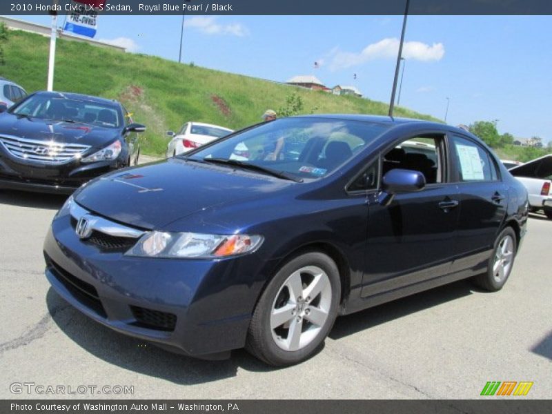 Royal Blue Pearl / Black 2010 Honda Civic LX-S Sedan