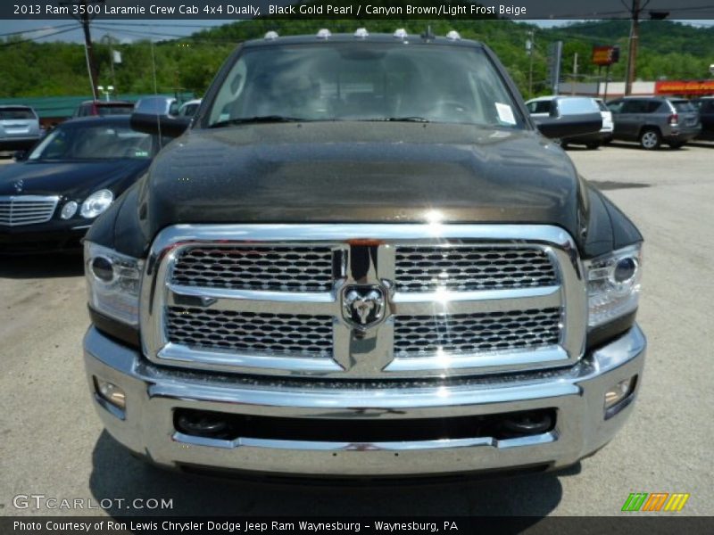 Black Gold Pearl / Canyon Brown/Light Frost Beige 2013 Ram 3500 Laramie Crew Cab 4x4 Dually