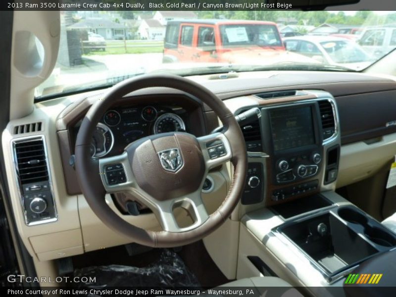 Black Gold Pearl / Canyon Brown/Light Frost Beige 2013 Ram 3500 Laramie Crew Cab 4x4 Dually