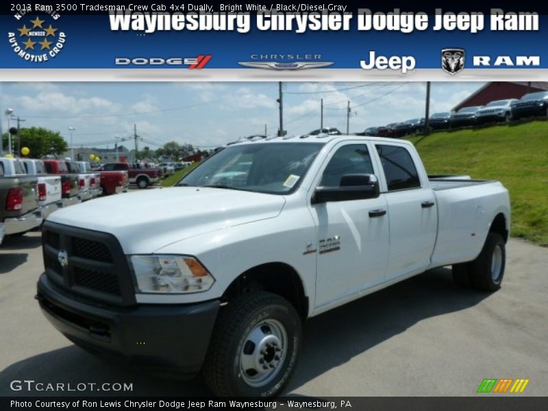 Bright White / Black/Diesel Gray 2013 Ram 3500 Tradesman Crew Cab 4x4 Dually