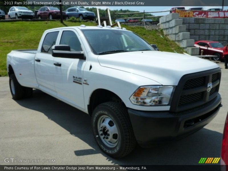 Bright White / Black/Diesel Gray 2013 Ram 3500 Tradesman Crew Cab 4x4 Dually