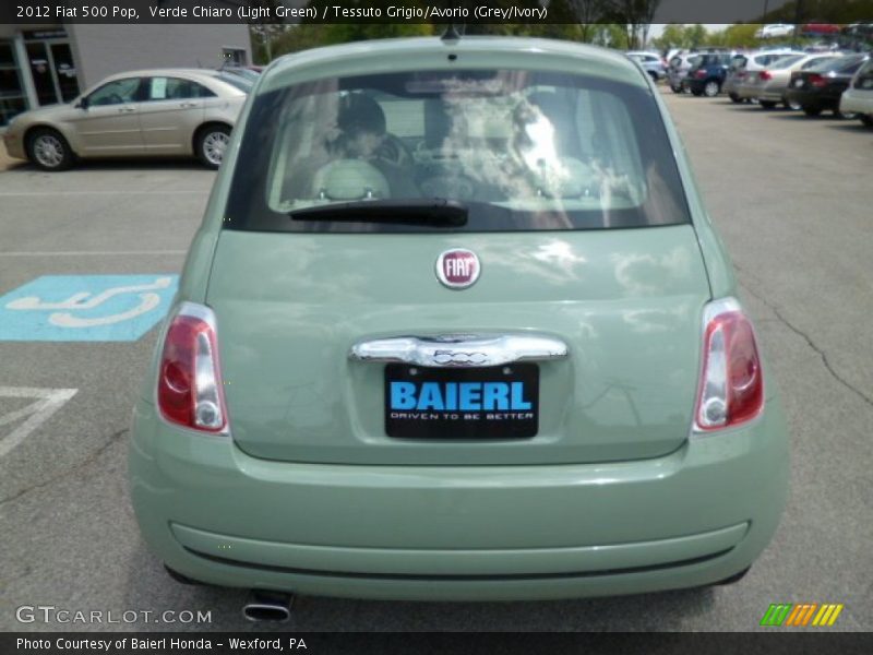 Verde Chiaro (Light Green) / Tessuto Grigio/Avorio (Grey/Ivory) 2012 Fiat 500 Pop