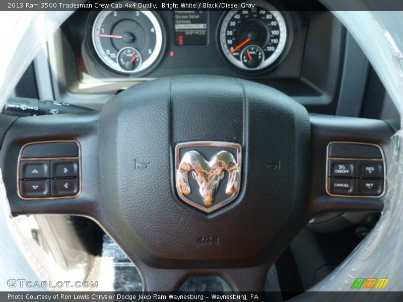 Bright White / Black/Diesel Gray 2013 Ram 3500 Tradesman Crew Cab 4x4 Dually
