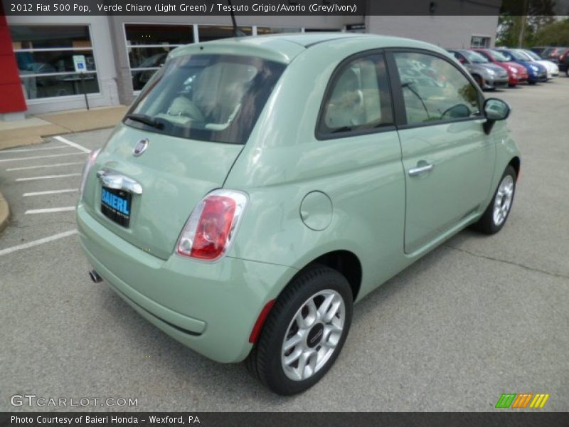 Verde Chiaro (Light Green) / Tessuto Grigio/Avorio (Grey/Ivory) 2012 Fiat 500 Pop