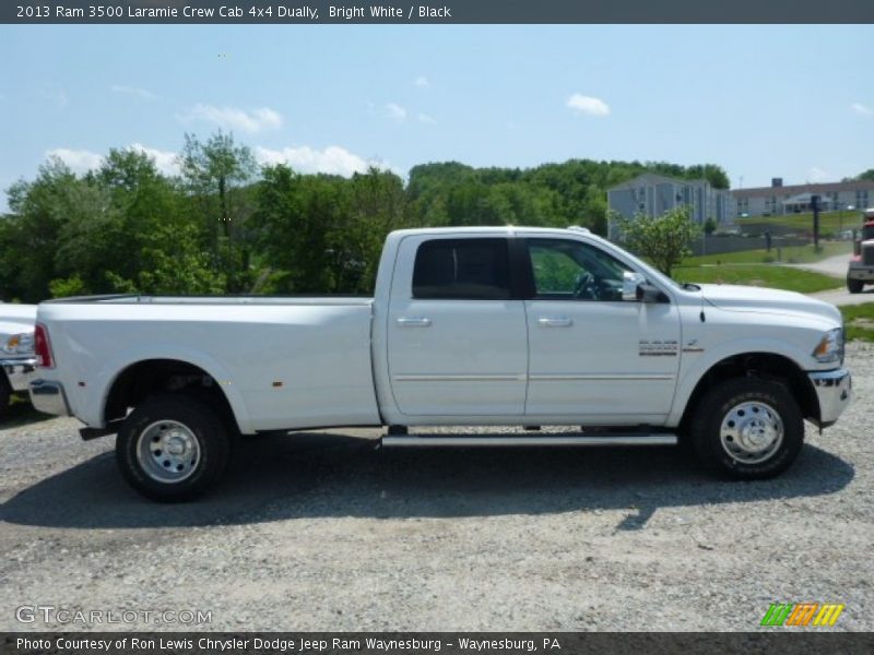 Bright White / Black 2013 Ram 3500 Laramie Crew Cab 4x4 Dually