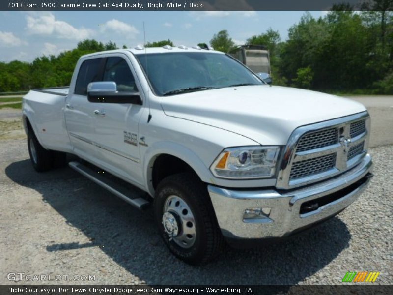 Bright White / Black 2013 Ram 3500 Laramie Crew Cab 4x4 Dually