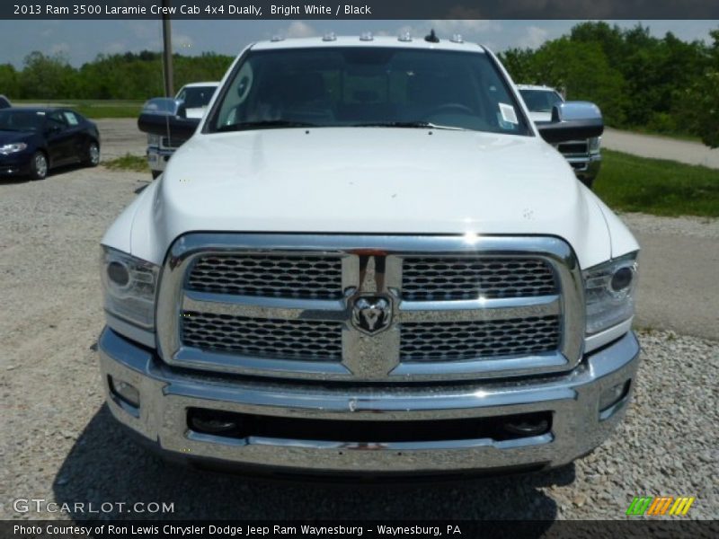 Bright White / Black 2013 Ram 3500 Laramie Crew Cab 4x4 Dually