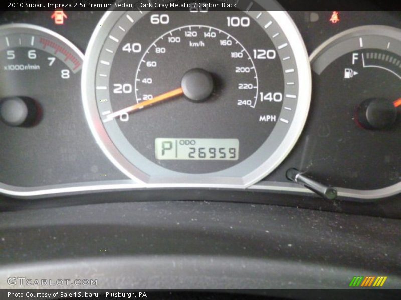 Dark Gray Metallic / Carbon Black 2010 Subaru Impreza 2.5i Premium Sedan