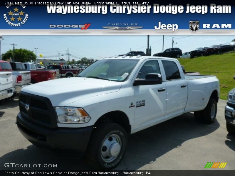Bright White / Black/Diesel Gray 2013 Ram 3500 Tradesman Crew Cab 4x4 Dually