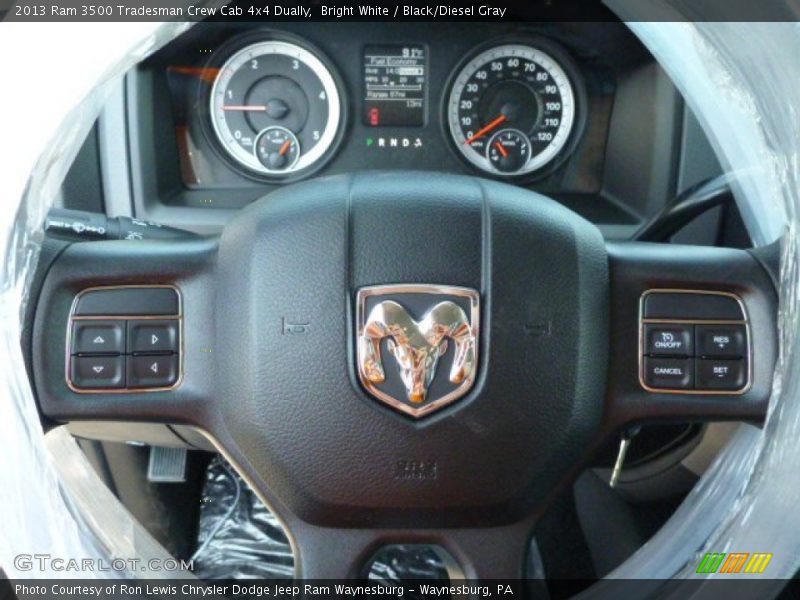 Bright White / Black/Diesel Gray 2013 Ram 3500 Tradesman Crew Cab 4x4 Dually