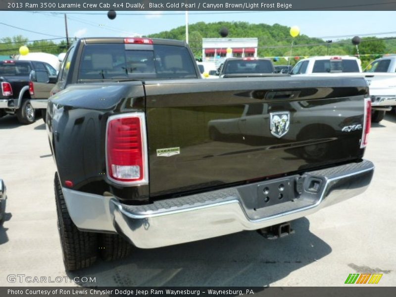 Black Gold Pearl / Canyon Brown/Light Frost Beige 2013 Ram 3500 Laramie Crew Cab 4x4 Dually