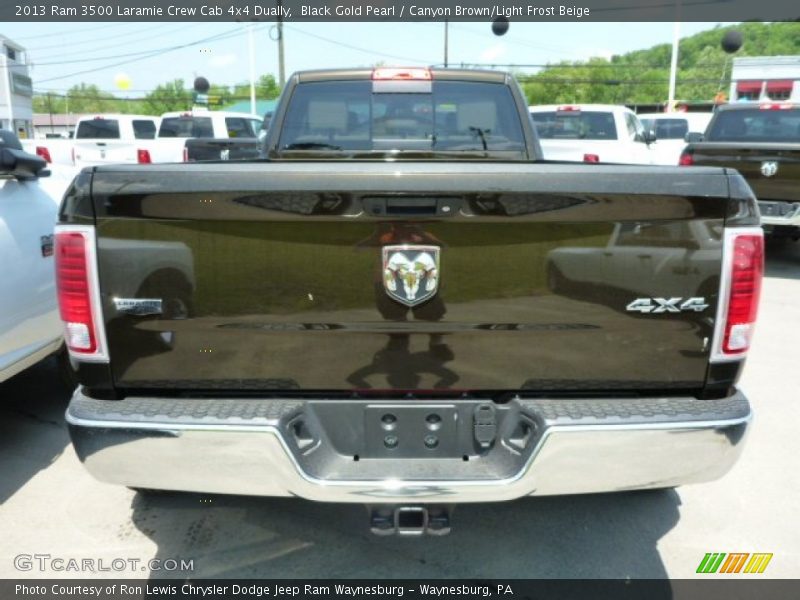 Black Gold Pearl / Canyon Brown/Light Frost Beige 2013 Ram 3500 Laramie Crew Cab 4x4 Dually