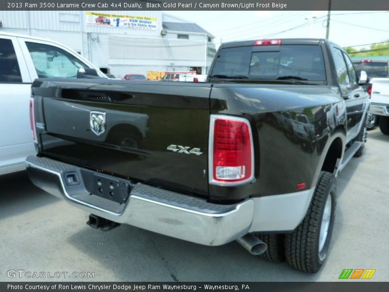 Black Gold Pearl / Canyon Brown/Light Frost Beige 2013 Ram 3500 Laramie Crew Cab 4x4 Dually