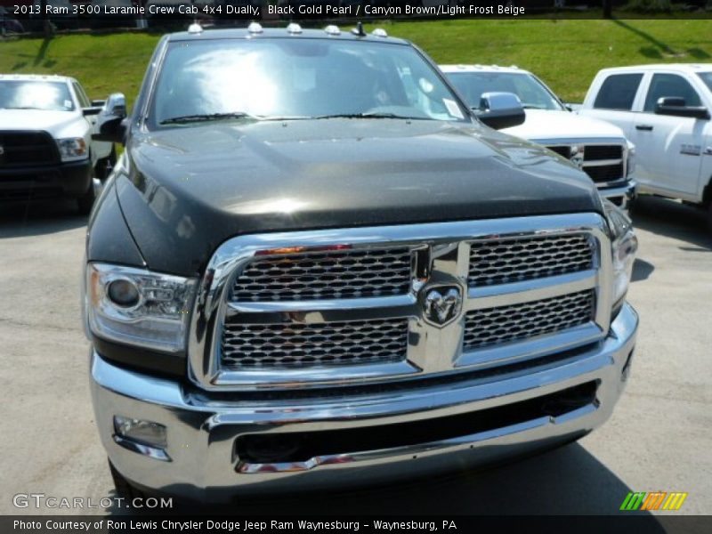 Black Gold Pearl / Canyon Brown/Light Frost Beige 2013 Ram 3500 Laramie Crew Cab 4x4 Dually