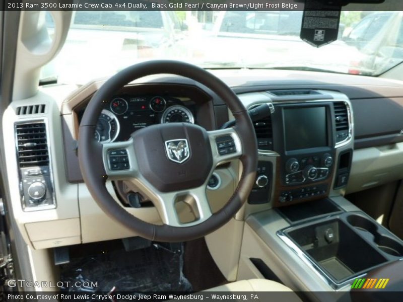 Black Gold Pearl / Canyon Brown/Light Frost Beige 2013 Ram 3500 Laramie Crew Cab 4x4 Dually