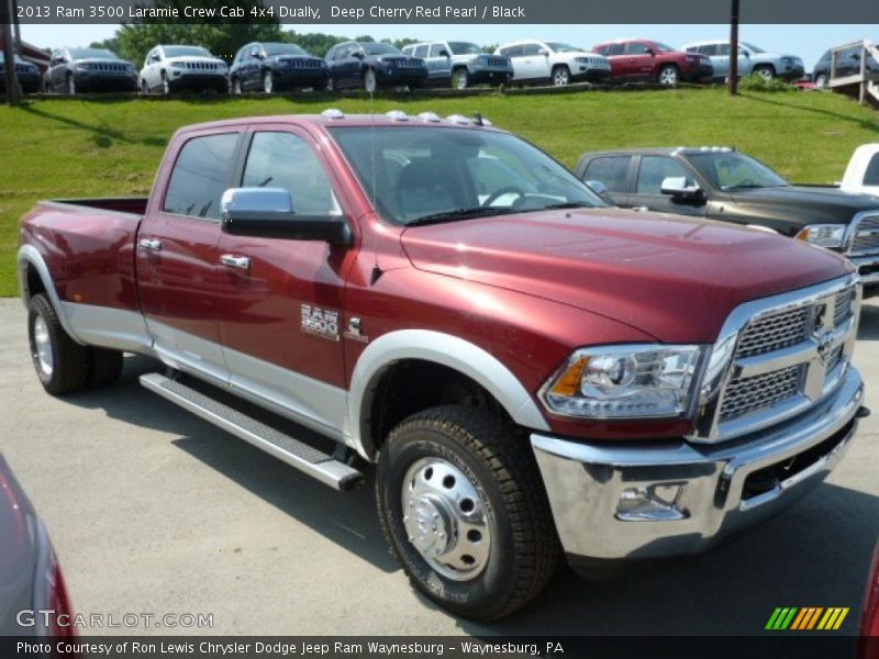 Deep Cherry Red Pearl / Black 2013 Ram 3500 Laramie Crew Cab 4x4 Dually