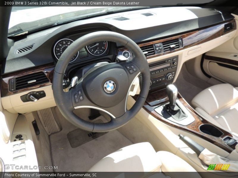 Jet Black / Cream Beige Dakota Leather 2009 BMW 3 Series 328i Convertible
