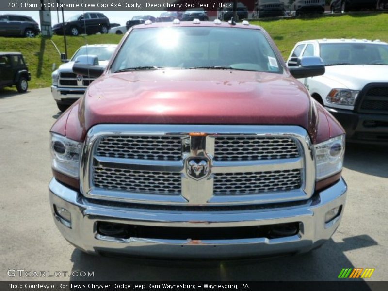Deep Cherry Red Pearl / Black 2013 Ram 3500 Laramie Crew Cab 4x4 Dually