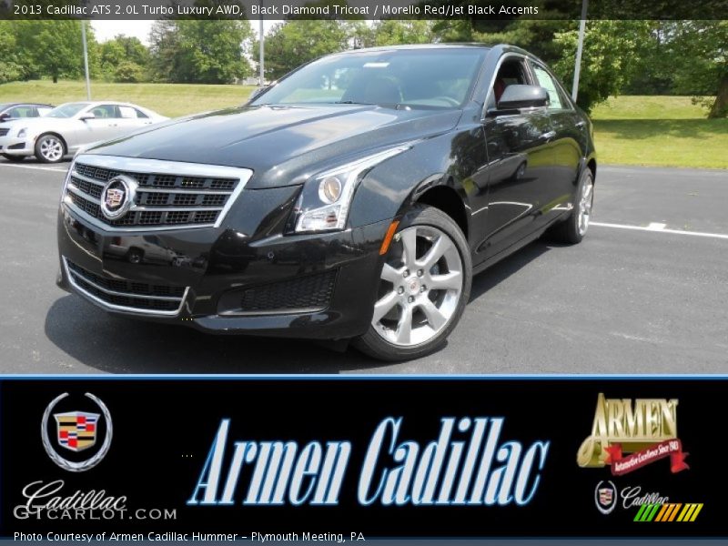 Black Diamond Tricoat / Morello Red/Jet Black Accents 2013 Cadillac ATS 2.0L Turbo Luxury AWD