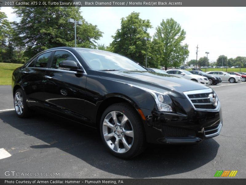 Black Diamond Tricoat / Morello Red/Jet Black Accents 2013 Cadillac ATS 2.0L Turbo Luxury AWD