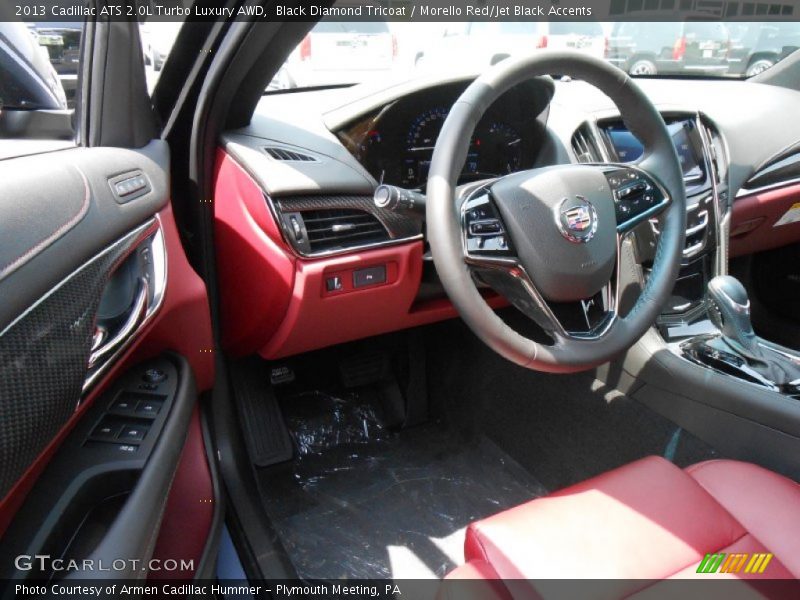 Black Diamond Tricoat / Morello Red/Jet Black Accents 2013 Cadillac ATS 2.0L Turbo Luxury AWD